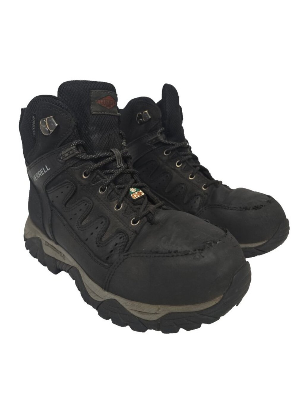 Merrell Men's J007875W Equinox Mid Waterproof Steel Toe Work Boots Black 9.5W